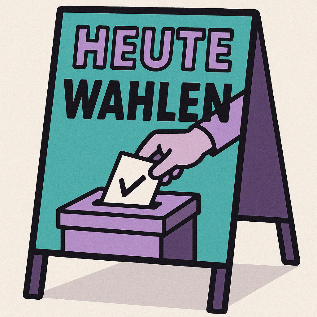 "Heute Wahlen". Geprompted durch Johannes Hool